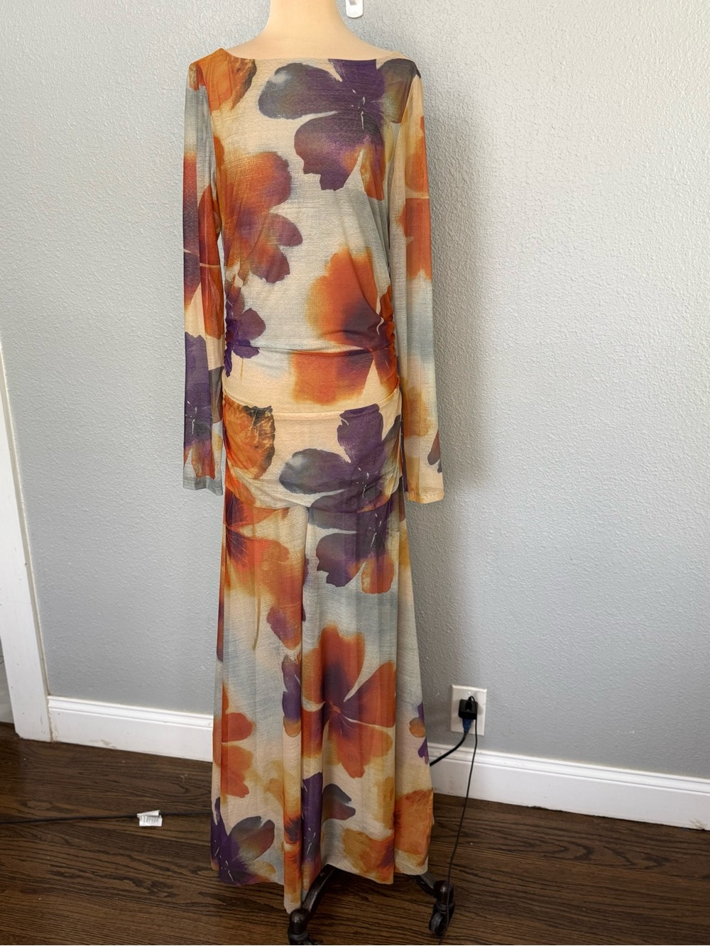 Free People Sunnei Maxi Dress in Sunrise Combo Size Large - Picture 5 of 9